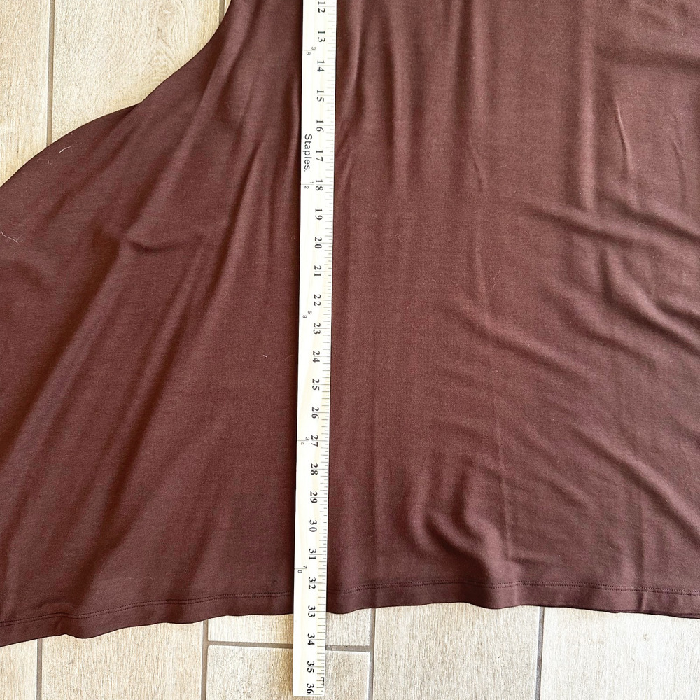 Bryn Walker Zia Rayon Tunic Dress Medium Brown Oversized Lagenlook Minimalist - Picture 9 of 10